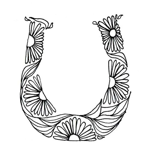 Small Western Tattoos For Women, Horseshoe Drawing, Corner Drawing, Horseshoe Tattoo, Horse Shoe Tattoo, Cowgirl Tattoos, Drawing Designs, Western Tattoos, Leather Tooling Patterns