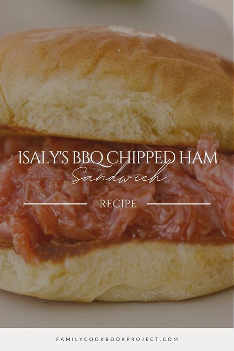 This recipe for Isaly's BBQ chipped ham sandwich is from The Family Cookbook Project, one of the cookbooks created at FamilyCookbookProject.com. Visit https://www.familycookbookproject.com/getstarted.asp to start your own personal cookbook! It's easy and fun. Start your own cookbook today! #familycookbook #BBQ #bbq #bbqrecipes #bbqnation #bbqcommunity #bbqlife #bbqlovers #familybbq #bbqnight #bbqdinner #bbqlover #bbqfest #bbqchef #ilovebbq #baraque #meat #chippedham #sandwich #hamsandwich Bbq Ham Steak Recipes, Chipped Ham Bbq Pittsburgh Crockpot, Chipped Ham Sandwich, Pittsburgh Ham Bbq Recipe, Isalys Chipped Ham Bbq Recipe, Ham Bbq Recipe, Bbq Chipped Ham, Bbq Ham Sandwiches, Ham Bbq