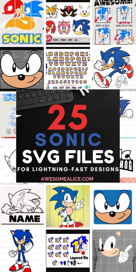 Elevate your design game with these lightning-fast Sonic the Hedgehog SVG files! Perfect for Cricut & Silhouette enthusiasts, these 25 designs cover everything from shirts to birthday cards. Transform your projects with Sonic's iconic face and add a touch of speed to your creations. Plus, they're absolutely free! #SVGfilesforCricut #SonicTheHedgehog #ShirtDesigns #BirthdayIdeas #FreeSVG Sonic The Hedgehog Svg Free, Sonic The Hedgehog Svg, Sonic Svg, Hedgehog Svg, Sonic Face, Dinosaur Background, Club Card, Diy Cricut, Cricut Machine