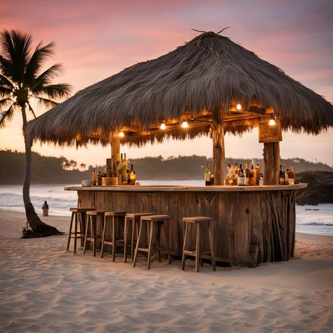 Resort Bar Design, Beach Club Entrance, Beach Bar Aesthetic, Pool Bar Design, Bali Huts, Coffee House Design, Beach Shacks, Outdoor Restaurant Design, Tiki Bar Decor