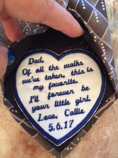 Father of the Bride gift, Father/Daughter gift, Personalized gift, Daddy/Daughter gift, Wedding gifts, Tie Patch Father Daughter Gifts, Embroidered Tie, Personalized Tie, Wedding Tie, Future Wedding Plans, Cute Wedding Ideas, Wedding Ties, Father Daughter