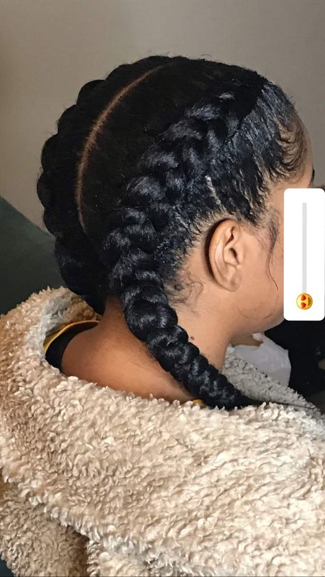 Black Hair Two Braids, Dutch Braids 4c Hair, 4c French Braids, Dutch Braids For Black Women, Dutch Braid Natural Hair, French Braids On Natural Hair, French Braids Natural Hair, Dutch Braids Curly Hair, Dutch Braids Black Women