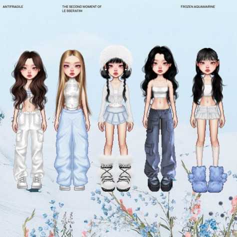 Kpop Stage Outfits Everskies, Kpop Everskies, Everskies Outfits Kpop, Everskies Group Outfits, Dance Style Outfits, Kpop Concert Outfit, Preformance Outfits, Model Looks, Bratz Inspired Outfits