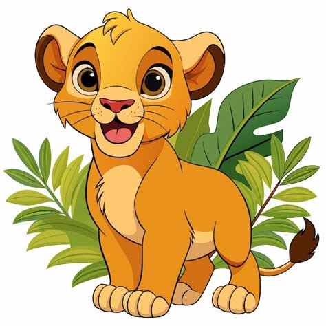 una imagen de un cachorro de león joven que recuerda a Simba del Rey León con una expresión de Cute Disney Animals, Simba Png, Kid Cartoon Characters, Simba Wallpaper, Animal Pictures For Kids, Styrofoam Art, Baby Simba, The Lion King Simba, Simba Lion