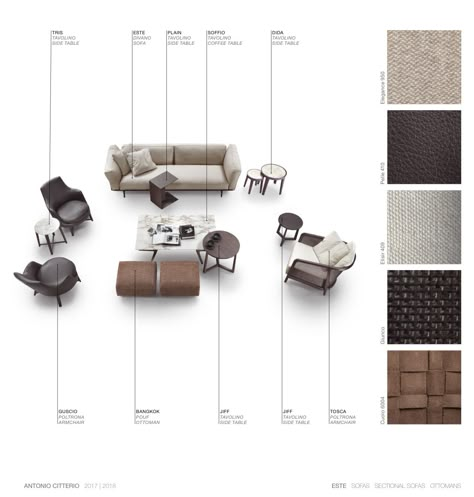 Furniture Presentation Layout, Furniture White Background, Furniture Presentation, Interior Presentation, Interior Design Portfolio Layout, Furniture Graphic, Materials Board Interior Design, Interior Design Template, Materials Board