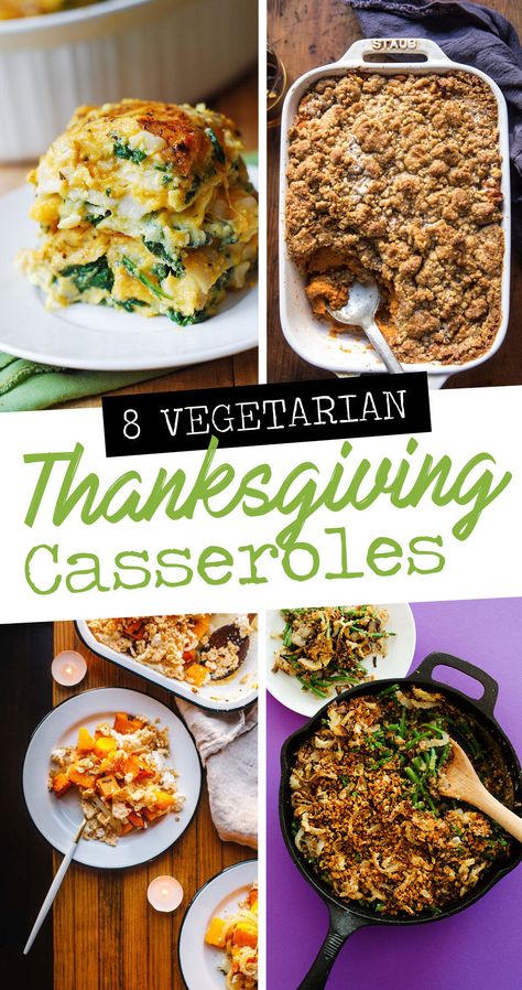 The superheroes of busy weeknights, the staples of holiday feasts, the one pan wonders...here are 8 #vegetarian #Thanksgiving casserole recipes! They're healthy and full of flavor, making them a tasty dinner idea during back-to-school season and busy weeknights. // Live Eat Learn Thanksging Recipes, Easy Vegetarian Thanksgiving Recipes, Thanksgiving Casseroles, Squash Lasagne, Holiday Butter, Vegetarian Casserole Recipes, Thanksgiving Main Dish, Thanksgiving Casserole Recipes, Vegetarian Holiday Recipes