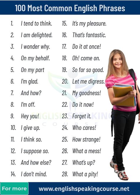 100 Most Common English Phrases: Today we will learn 100 small phrases or sentences which will help you speak English very fast. Common Phrases English, Beautiful Phrases English, Common English Phrases, Small Phrases, Transition Words And Phrases, English Talk, 10 Sentences, English Phrases Sentences, English Spoken