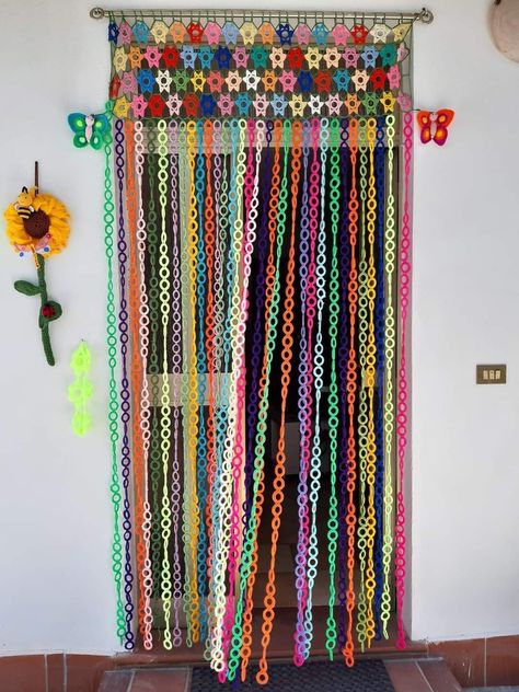 Crochet Furniture, Crochet Curtain Pattern, Doorway Decor, India Home Decor, Curtain Fringe, Crochet Fringe, Crochet Curtains, Architecture Concept Drawings, Curtain Ideas