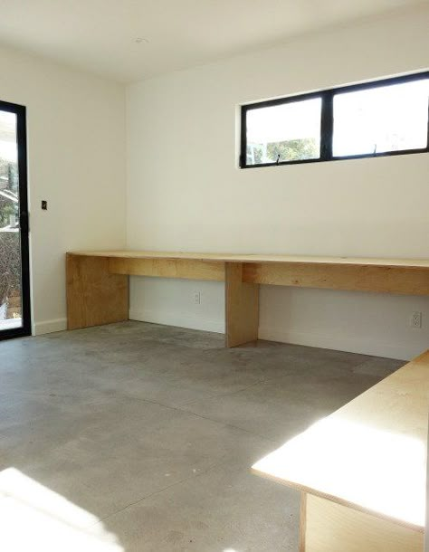 Full Wall Desk, Long Wood Desk, Long Desk Along Wall, Long Study Table, Long Office Desk, Plywood Desk, Kitchen Storage Units, Desk Units, Plywood Projects