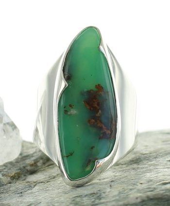 Chrysoprase Ring, Green Stone Rings, Jasper Ring, Big Rings, Oval Stone, Pink Ring, Silver Band, Stone Rings, Handmade Ring