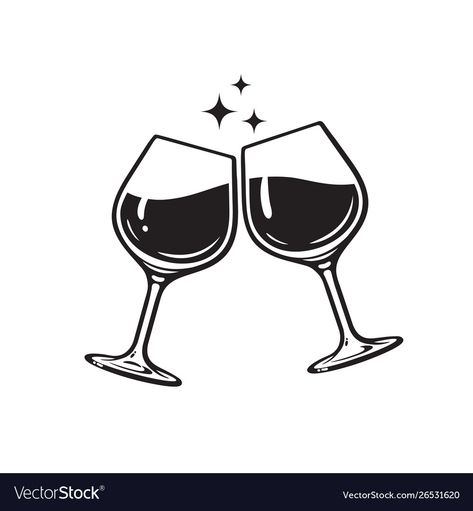 Two Glasses Of Wine, Cheer Clipart, Wine Glass Illustration, Free Stencils Printables Templates, Wine Clipart, Stencils Printables Templates, Friendship Tattoo, Wine Cheers, Wine Icon