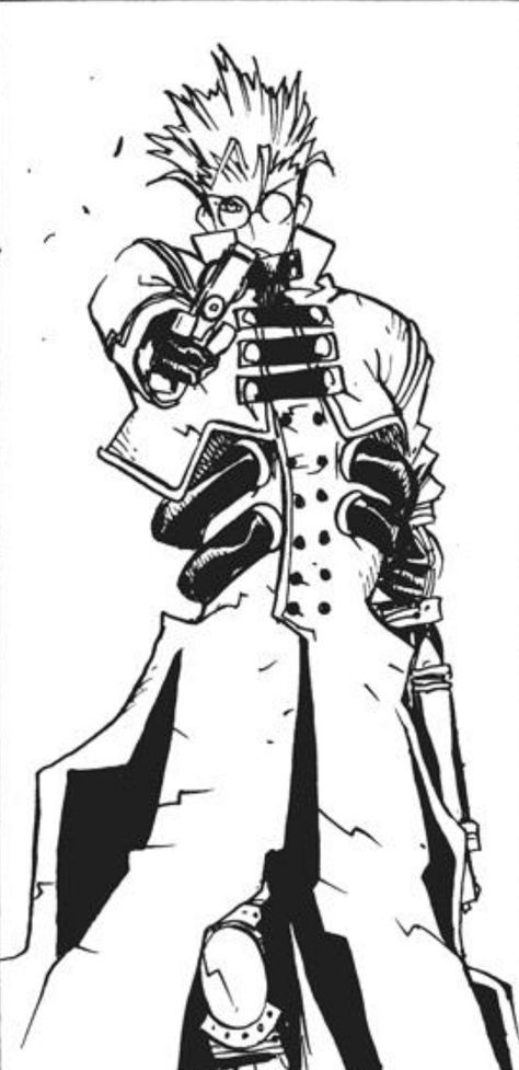 Trigun Vash Fanart, Trigun Official Art, Vash The Stampede Manga, Trigun Manga, Trigun Fanart, Vash Trigun, Trigun Vash, Trigun Stampede, Izuku Midoriya