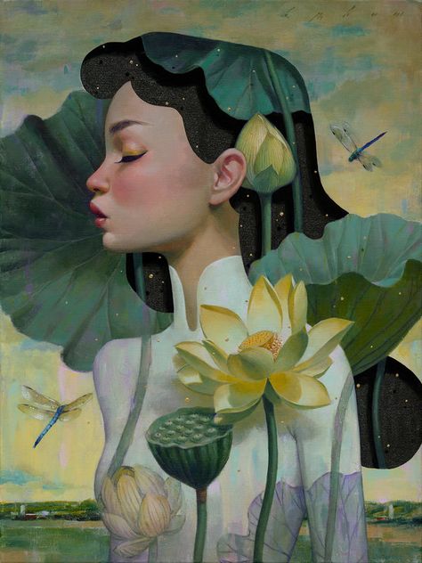 Bao Pham, Vietnam Art, Art Daily, Arte Inspo, Pretty Art, 그림 그리기, 21st Century, Painting Inspiration, Portrait Painting