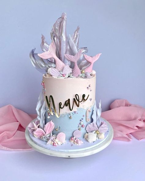 Under The Sea Cakes, Under The Sea Theme Cake, Under The Sea Birthday Cake, Mermaid Topper, Under The Sea Cake, Ariel Cake, Kids Birthday Party Cake, Little Mermaid Cakes, 10 Birthday Cake