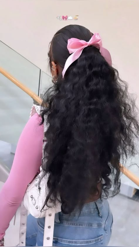 Hairdo Inspiration, Coquette Hairstyles, Sleek Ponytail Hairstyles, Quick Natural Hair Styles, Quick Weave Hairstyles, Bow Hairstyle, Protective Hairstyles Braids, Pretty Braided Hairstyles, Dope Hairstyles