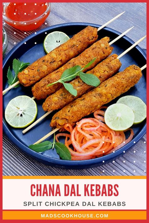 Lip-smacking, delicious, and full of protein and fiber, the vegan Chana Dal Seekh Kebabs are packed with flavor. Try this easy-to-cook recipe of veg seekh kebab that is just as delicious. #Kebab #VegKebab #IndianRecipes #DalKeKebab Seekh Kebabs, Seekh Kebab, Healthy Vegetarian Dinner, Chana Dal, Using A Pressure Cooker, Kebab Recipes, Recipe Videos, Starters Recipes, Kebabs