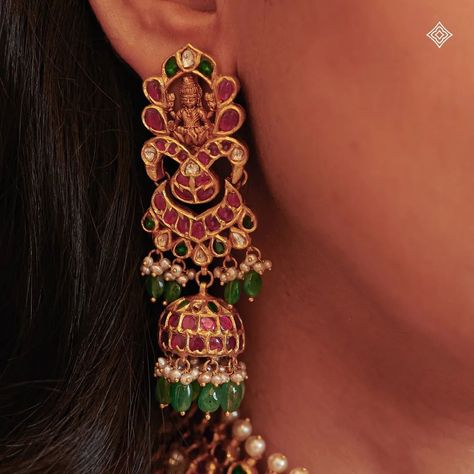 Artistry and luxury come together in the grace of our 22K South Indian Jadau Lakshmi drops. Crafted with rubies, valanda, and emerald beads in a closed setting, this heritage piece is the perfect adornment for a South Indian bride. WhatsApp 9964641869 for enquiries. 📍Visit the Blue CKC&Co. Flagship store , near Safina Plaza. Look for the DIAMOND logo! Featuring: @samskruthi_girish Saree: @aikyatha Carpet: @carpetkingdomindia Hair and Makeup: @makeupbyshwethamahadev #CKCCo #JewelleryLovers... Temple Jewellery Earrings, Diamond Logo, Heritage Jewellery, Ruby Beads, Emerald Bead, Jewellery Earrings, Gold Earrings Designs, South Indian Bride, Flagship Store