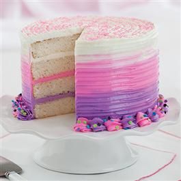 Bold Pink & Purple Ombre Cake. I love how the frosting colors carry on to the inside! Purple Ombre Cake, Pink Purple Ombre, Purple Cakes, Pink Frosting, Ombre Cake, Purple Birthday, Pink Cake, Purple Ombre, Girl Cakes