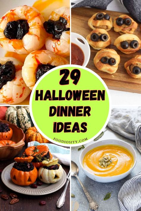 Easy Halloween Dinner, Halloween Dinner Ideas, Spooky Dinner, Halloween Food Dinner, Halloween Party Dinner, Halloween Appetizers, Amish Recipes, Halloween Dinner, Halloween Food For Party