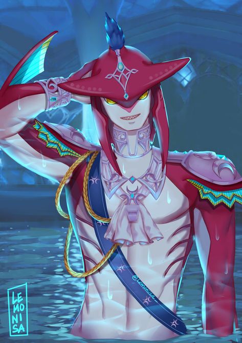 My Prince Sidon by LeMonisa Sidon Zelda, Link Zelda Art, Sidon Link, Link Sidon, Link X Sidon, Sidon X Link, Prince Sidon, Botw Zelda, Hyrule Warriors