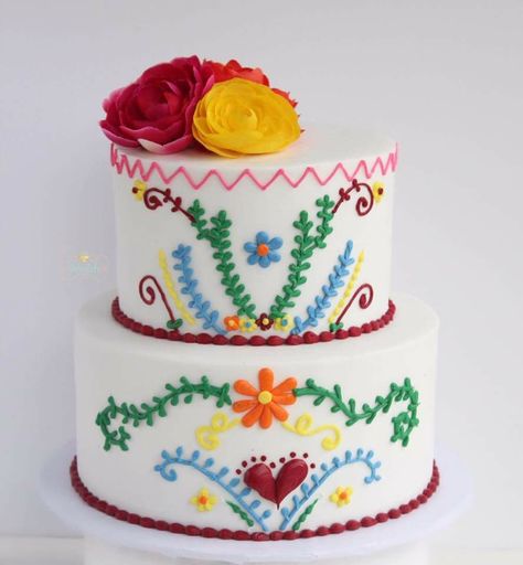 Mexican Wedding Cakes, Mexican Wedding Cake, Mexican Cake, Fox Cake, Fiesta Cake, Buttercream Fondant, Vegan Wedding, Wedding Cake Ideas, Cupcakes Decorados