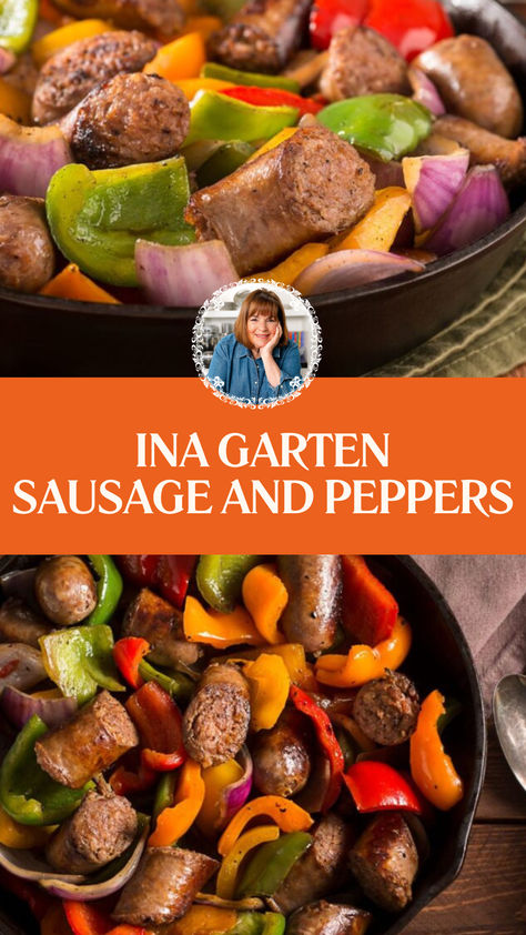 Ina Garten Sausage And Peppers Ina Garten Sausage And Peppers, Chicken Sausage And Peppers Crockpot, Sausage And Peppers Bake, Turkey Sausage Peppers And Onions, Best Sausage And Peppers Recipe, Peppers And Sausage Recipes, Sausage And Peppers And Onions, Crockpot Sausage And Peppers, Chicken Sausage And Peppers