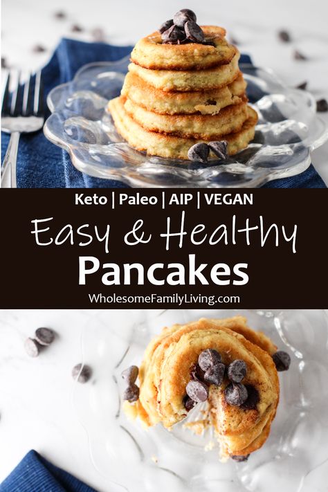 Easy Healthy Pancakes, Aip Vegan, Aip Diet Recipes, Aip Breakfast, Autoimmune Paleo Diet, Autoimmune Recipes, Dinner Vegetarian, Autoimmune Paleo Recipes, Aip Paleo Recipes