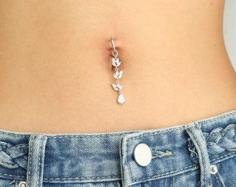 Fake belly piercings | Etsy Faux Belly Button Piercing, Floating Belly Piercing, Tiny Belly Piercing, How To Put On A Fake Belly Piercing, Britney Spears Belly Button Piercing, Fake Belly Piercing, Piercing Kit, Navel Piercing, Belly Jewelry