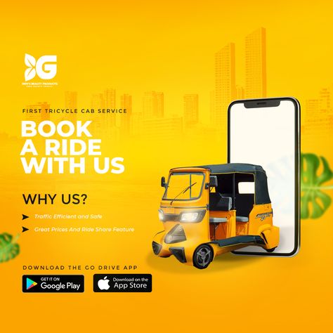 Cab Service Creative Ads, Fliers Design, Drive App, Digital Advertising Design, Advertising Ideas, Social Media Advertising Design, Church Poster Design, Logistics Transportation, Church Poster