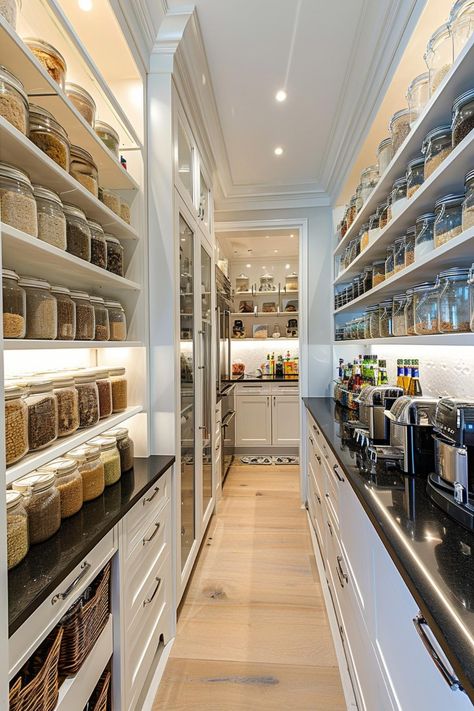 Luxury Pantry, Kitchen Pantries, Beautiful Pantry, Kitchen Butlers Pantry, Pantry Layout, Dream Pantry, House Pantry, Perfect Pantry, Pantry Room