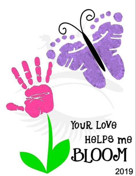 Handprint Art Kids, Mother's Day Projects, Baby Art Projects, Footprint Crafts, Toddler Arts And Crafts, Spring Crafts For Kids, Footprint Art, Mothers Day Crafts For Kids, Handprint Crafts