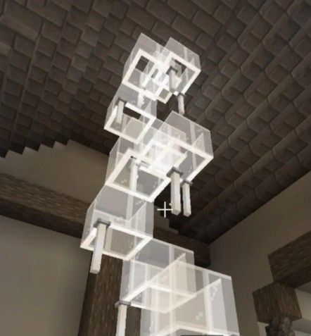 Minecraft Ceiling Light, Minecraft Lamp Ideas, Minecraft Lighting Ideas, Minecraft Chandelier, Minecraft Lamp, Minecraft Light, Case Minecraft, Rumah Minecraft Sederhana, Minecraft Interior Design