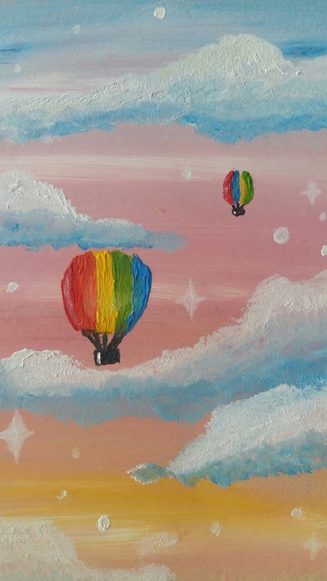 Rainbow Sky Drawing, Rainbow Drawings Aesthetic, Rainbow Painting Aesthetic, Rainbow Easy Painting, Rainbow Drawing Aesthetic, Rainbow Painting Canvases, Pastel Rainbow Painting, Rainbow Sky Painting, Painting Ideas Rainbow