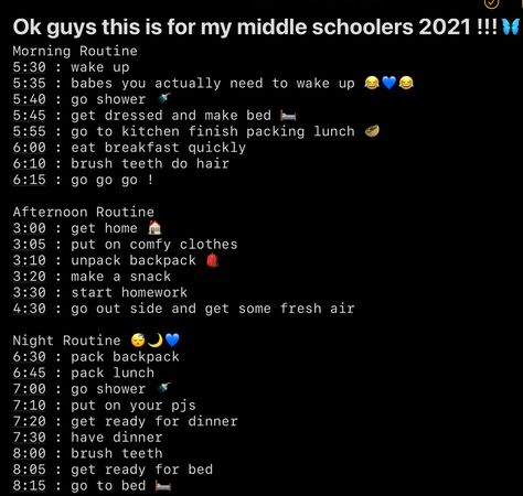 Breakfast For Middle Schoolers, School Lunch For Middle Schoolers, School Daily Routine, Good Apps For Iphone, Good Apps, School Routine For Teens, Routine School, Morning Routine School, School Checklist