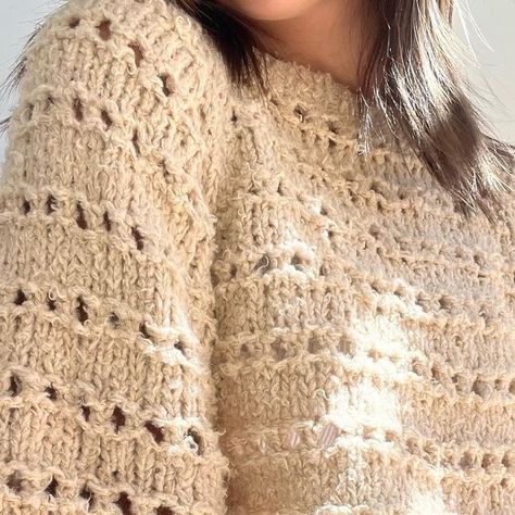 Sophie Liu on Instagram: "after a bit of a break, here is the eye for an eye(let) sweater by @karas.knit.eng 🫶 this is my first knit sweater, and I am quite happy with how it turned out :) pattern: the #eyeforaneyeletsweater by @karas.knit.eng yarn: concept pluma yarn #yarn #knit #knitsweater #topdownsweater #laceknitting #knitting #eyelet #knittersofinstagram #memade #sophieestitches" Eye For An Eye, Lace Knitting, An Eye, The Eye, Knit Sweater, Knitted Sweaters, Meditation, Yarn, Turn Ons