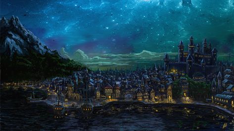 Waterdeep wallpaper HD by Deusuum Forgotten Realms, Dark City, Fantasy Castle, Fantasy City, Fantasy Places, City Wallpaper, Fantasy Inspiration, Drawing Artwork, Fantasy Landscape