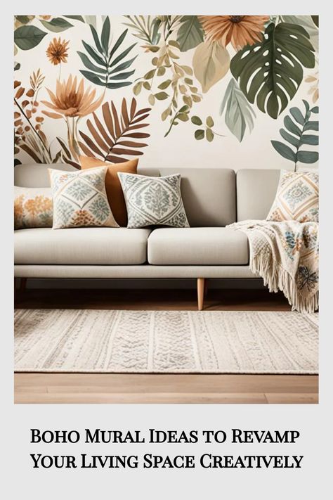 Discover our top boho mural ideas that will transform your space into a bohemian haven with enchanting wall art and chic designs. Boho Bedroom Mural, Boho Accent Wall, Boho Wall Mural, Boho Mural, Bedroom Mural, Boho Painting, Bedroom Murals, Mural Ideas, Bedroom Walls