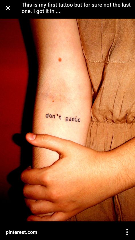 Coldplay Tattoo, Hitchhikers Guide To The Galaxy, 4 Tattoo, Douglas Adams, Funny Tattoos, All Time Low, Great Tattoos, Piercing Tattoo, First Tattoo