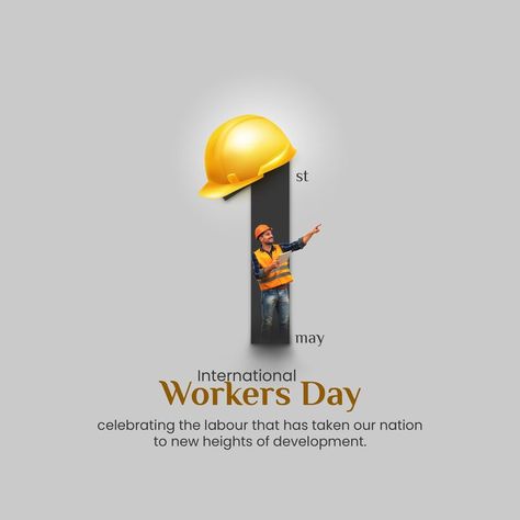 Worker Day Poster, International Workers Day Creative Ads, International Workers Day Poster, Workers Day Creative Ads, Workers Day Poster, School Creative Ads, Construction Ads, Post Reference, Dj Event