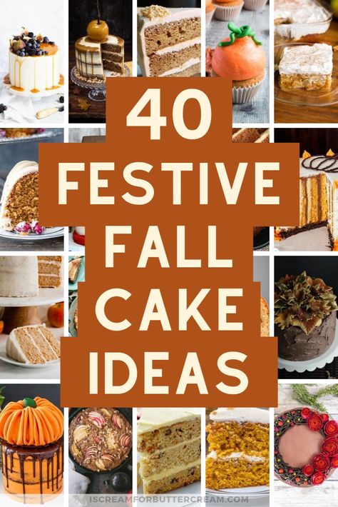 Easy Fall Cakes, Fall Cake Ideas, Fall Cakes Decorating, Fall Birthday Cakes, Spice Cakes, Fall Cake Recipes, Fall Crockpot Recipes, Pumpkin Sheet Cake, Fall Cake