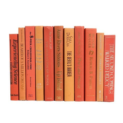 Books White Background, Orange Books, The Invention Of Wings, Vintage Book Decor, Pngs For Moodboards, 12 Books, Color Boards, Modern Books, Book Spine