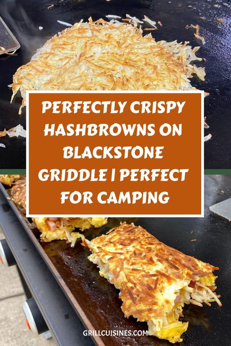 Make the crispiest Blackstone Hash Browns ever with this simple recipe! You can make these hashbrowns fresh or frozen for a quick and easy Blackstone breakfast. This recipe is perfect for camping or a crowd. You can make hashbrown scramble, omelet, or even casserole on your flat top grill #blackstonebreakfast#griddlebreakfast#blackstonecampingrecipes Hashbrown On Blackstone, Black Stone Hashbrowns, Blackstone Thanksgiving, Hashbrowns On Blackstone Griddle, Breakfast Griddle Recipes, Blackstone Hashbrowns, Hashbrown Scramble, Breakfast On Blackstone Griddle, Potatoes On Blackstone Griddle