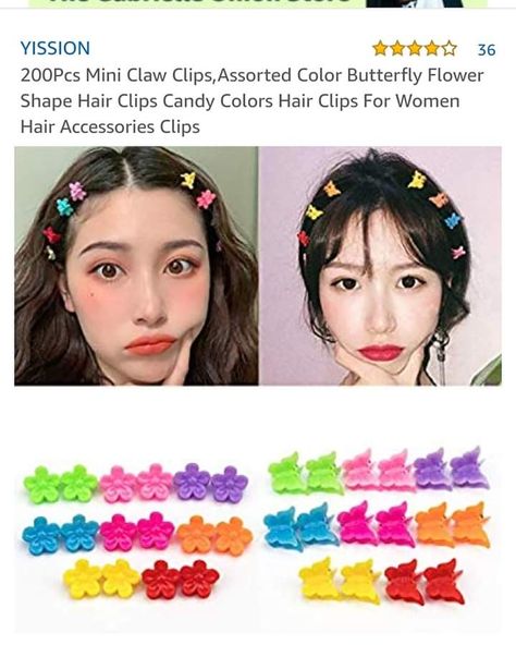 Mini Flower Clips, Hair Clips Hairstyles, Tiny Hair Clip, Butterfly Hairstyle, Kawaii Hair Clips, Butterfly Hair Accessories, Flower Hair Pieces, Small Hair Clips, Kawaii Hairstyles