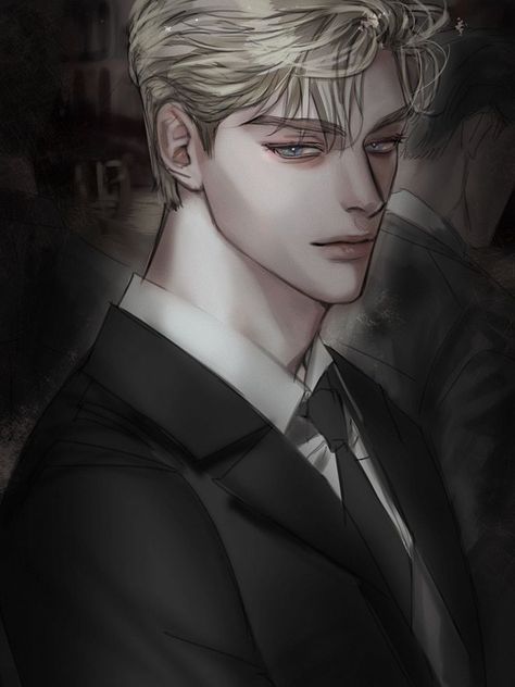 Blonde Manhwa Men, Blue Hair Anime Boy, Cityscape Drawing, 얼굴 드로잉, Anime Boy Sketch, Dark Anime Guys, Boy Character, Blonde Guys, Romantic Manga