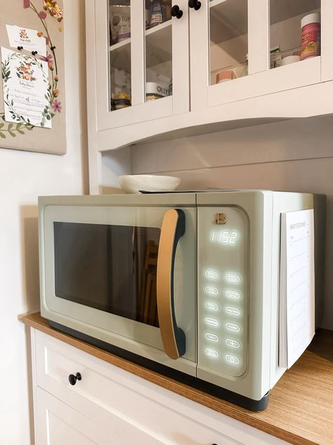 you know you’ve hit peak adulthood when you’re excited about a new microwave 😅 • Microwave in Sage Green, Beautiful by Drew Barrymore at Walmart • Microwave Stand Hutch in White • What’s for Dinner Notepad • Ceramic Spoon Rest • Silicone Mat and Lid for Microwave Follow my shop @SimpleModestMom on the @shop.LTK app to shop this post and get my exclusive app-only content! #liketkit #LTKMostLoved #LTKhome @shop.ltk Cute Microwave Aesthetic, Walmart Microwave, Beautiful By Drew Barrymore, Green Microwave, Microwave Stand, Future Shop, Modern Rustic Homes, Ceramic Spoon Rest, Silicone Mat