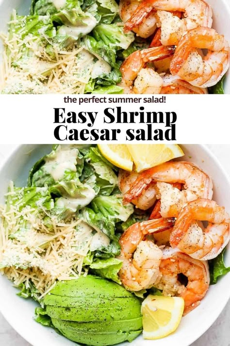 Caesar Shrimp Salad, Cesar Salad With Shrimp, Caesar Salad With Shrimp, Shrimp Caesar Salad Recipes, Shrimp Ceased Salad, Shrimp Ceasar Salad Recipes, Shrimp Ceasar, Shrimp Ceasar Salad, Easy Shrimp Salad