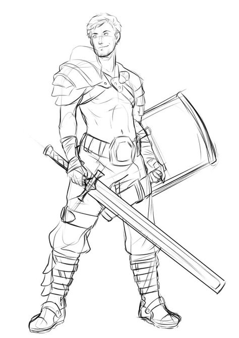 Man In Armor Drawing, Dnd Drawing Base, Pose Reference Swordman, Swordsman Poses Drawing Reference, Knight Poses Drawing, Dnd Pose Reference, Drawing Structure, Armor Drawings, Pixel Wallpapers