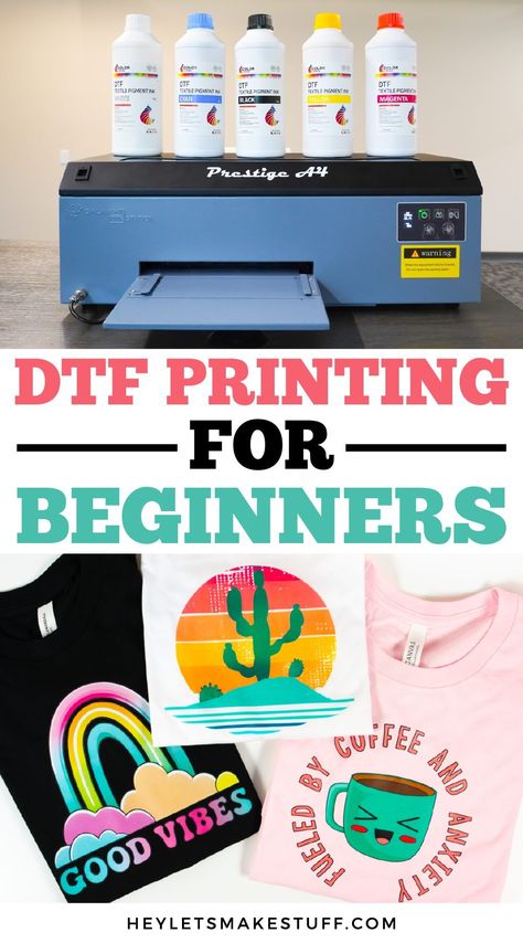 Make vibrant, long-lasting garments with DTF printing! This process prints an image onto film, which you can then transfer to t-shirts and other soft substrates, regardless of their color. Here's how it works! How To Print Dtf Transfers, How To Make Custom Shirts, Tshirt Business Ideas, Dtf Print Designs Tshirt Png, Diy Shirt Design, Diy Shirt Printing, Dtf Shirts, T Shirt Design Software, Tshirt Printing Business