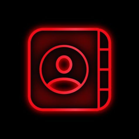 Neon Red Phone Icon, Whatsapp Widget, Contacts App Icon, Ios Photo App, Spiderman App, Contacts Icon, Stranger Things Theme, Red Outline, Red And Black Wallpaper