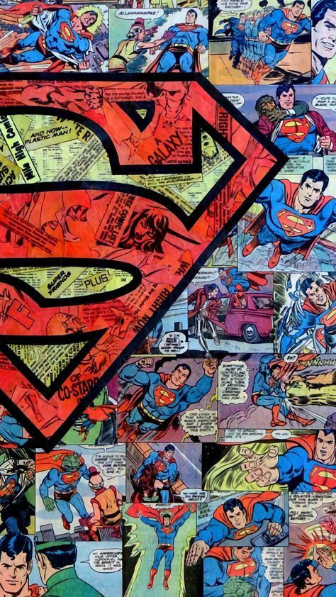 Comic Superman, Logo Superman, Comic Collage, Superman Wallpaper, Superman Comic, Superman Logo, Image Swag, Superhero Wallpaper, Superhero Comics